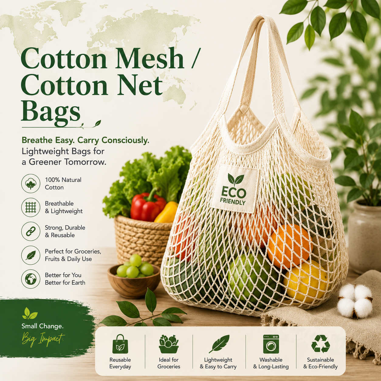 Cotton Mesh / Cotton Net Bags